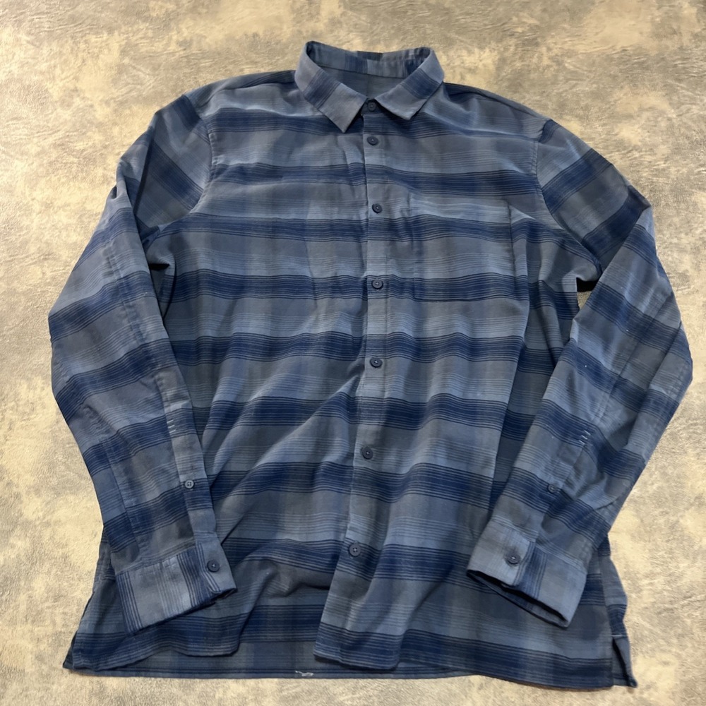 lululemon Men's Mason Peak Flannel Shirt XL Blue Plaid *CUT‎ TAGS*